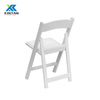 Chaise Wimbledon pliante en résine blanche - Grade commercial lourd pour l'événement de mariage, jardin, restauration en plein air (ensemble de 4)